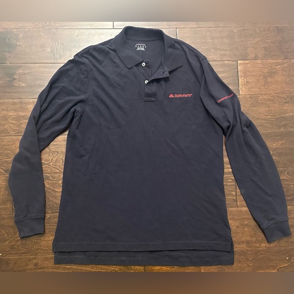 Men’s State Farm Employee Blue Long Sleeve Polo Shirt- Size Medium - Picture 1 of 9